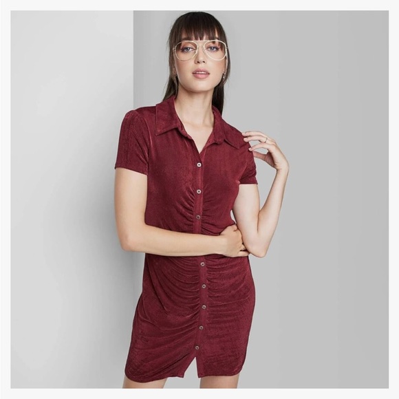 wild fable Dresses & Skirts - Wild Fable Short Sleeve Button-Front Bodycon Dress XXL